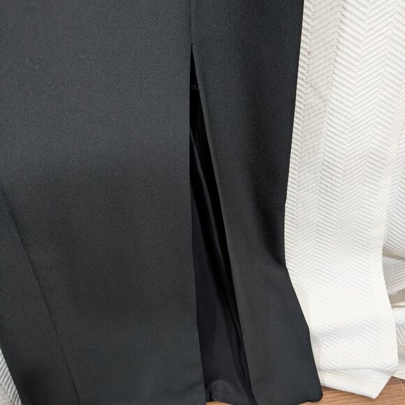 JS Collections Vintage Black Evening Gown Maxi Dress Thigh Slit Size 11/12 - Picture 5 of 12